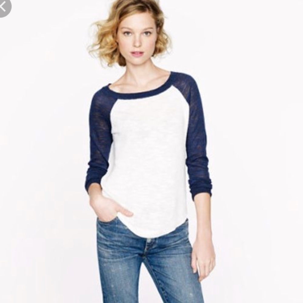 I.crew baseball “tee” sweater